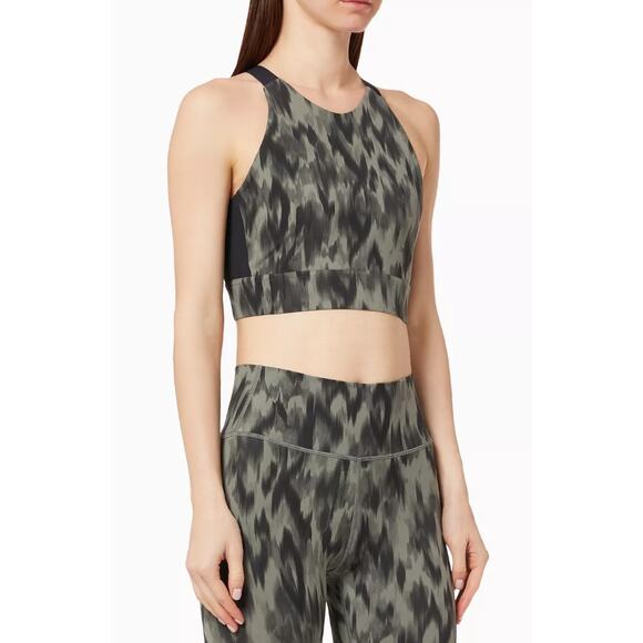 Varley Sherman Sports Bra Womens Medium Gray Camouflage Medium Support Racerback - Picture 5 of 8